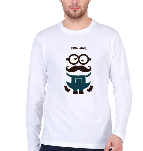 Minion Full Sleeves T-Shirt for Men-White-Ektarfa.online