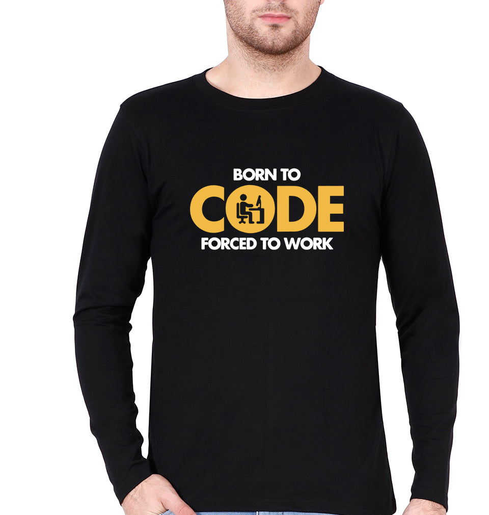 Coder Geek Full Sleeves T-Shirt for Men-Black-Ektarfa.online