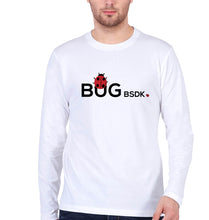 Load image into Gallery viewer, Bug Bsdk Full Sleeves T-Shirt for Men-S(38 Inches)-White-Ektarfa.online

