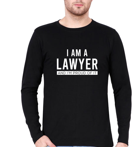 Lawyer Full Sleeves T-Shirt for Men-Black-Ektarfa.online