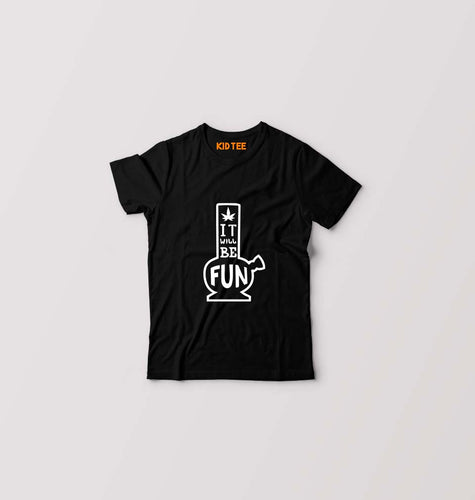 Bong Kids T-Shirt for Boy/Girl-Black-Ektarfa.online