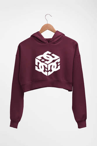DC Crop HOODIE FOR WOMEN-Maroon-Ektarfa.online