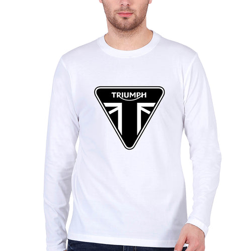 Triumph Full Sleeves T-Shirt for Men-S(38 Inches)-White-Ektarfa.online
