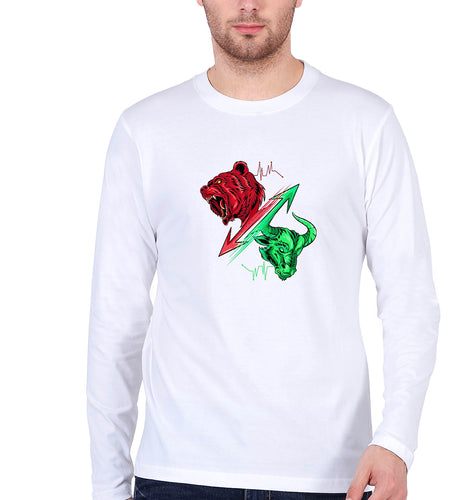 Share Market(Stock Market) Full Sleeves T-Shirt for Men-White-Ektarfa.online