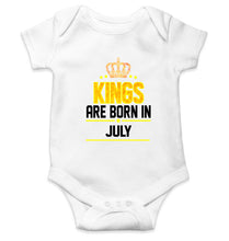 Load image into Gallery viewer, Kings Are Born In July Kids Romper For Baby Boy/Girl-0-5 Months(18 Inches)-White-Ektarfa.online
