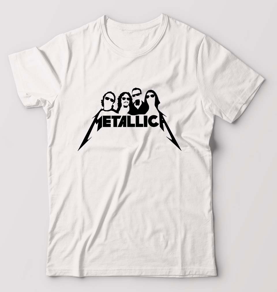 Metallica T-Shirt for Men-S(38 Inches)-White-Ektarfa.online