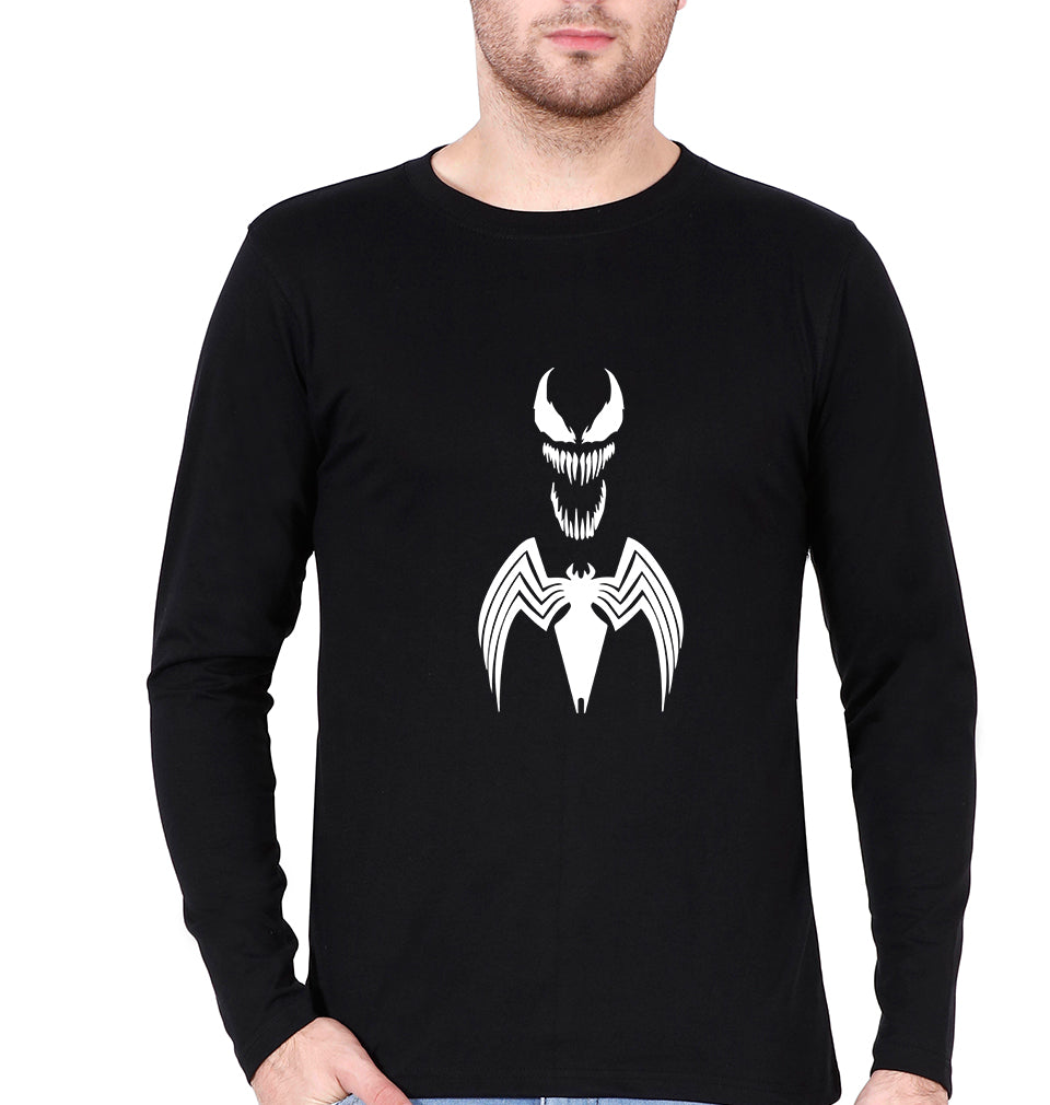 Venom Spiderman Superhero Full Sleeves T-Shirt for Men-Black-Ektarfa.online