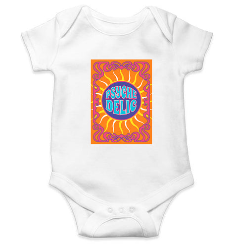 Psychedelic Kids Romper Kids Romper For Baby Boy/Girl-0-5 Months(18 Inches)-White-Ektarfa.online