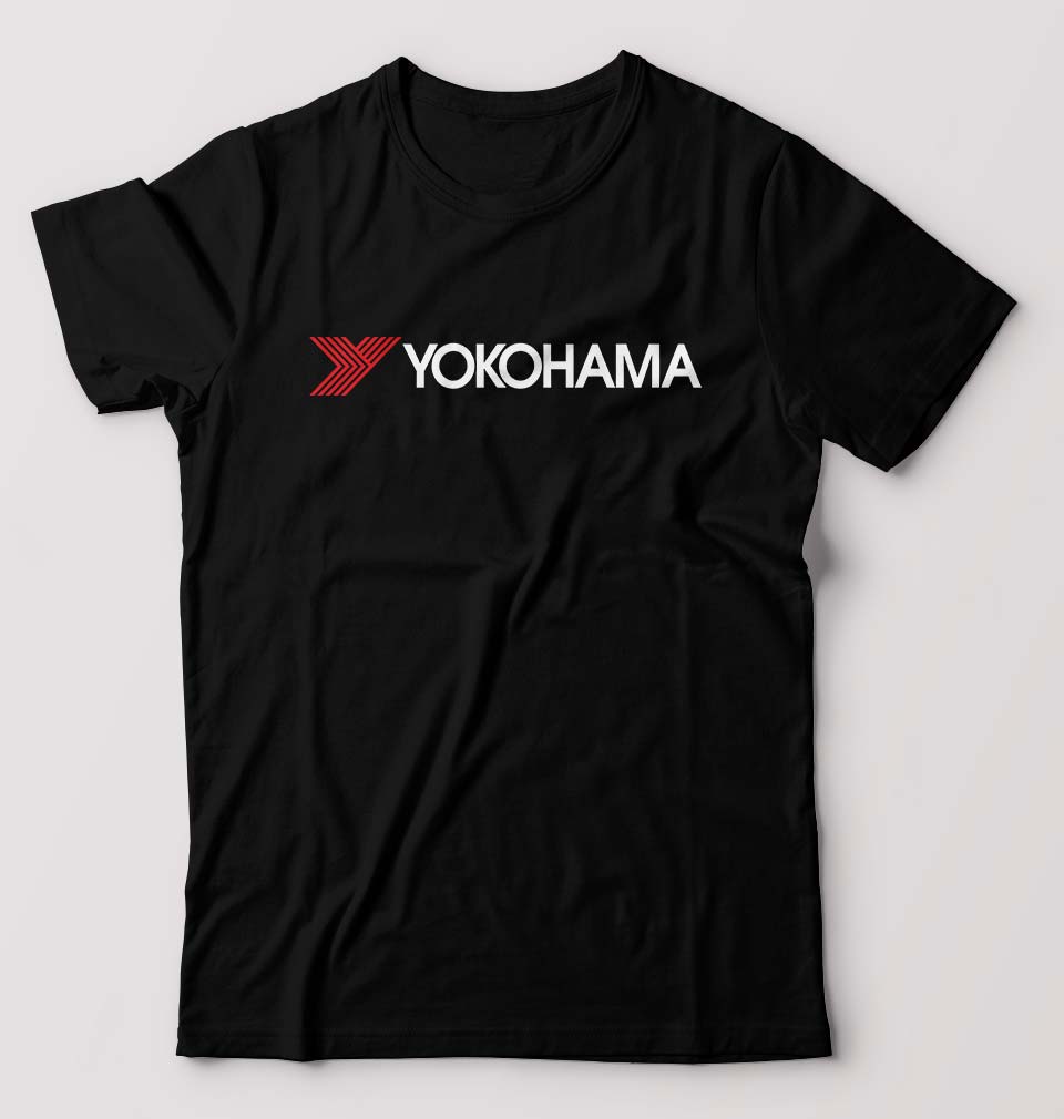 Yokohama T-Shirt for Men-S(38 Inches)-Black-Ektarfa.online