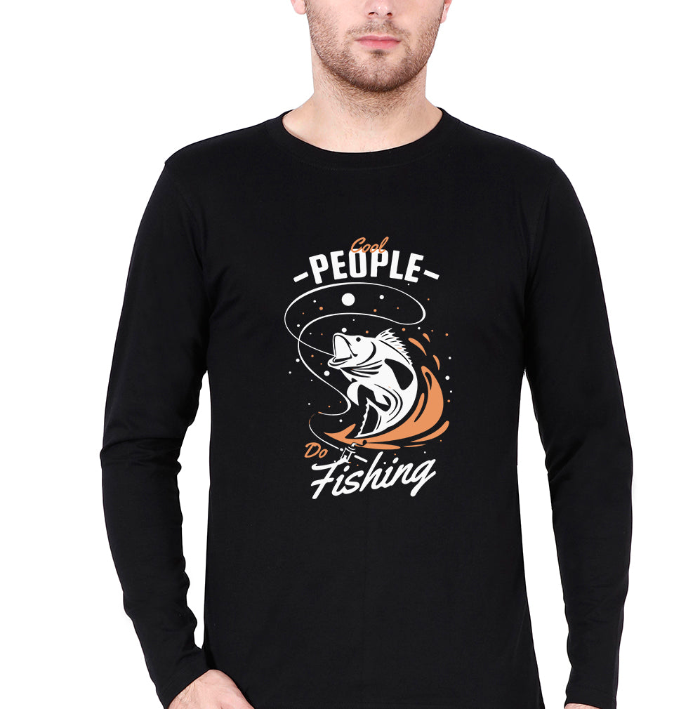 Fishing Full Sleeves T-Shirt for Men-Black-Ektarfa.online