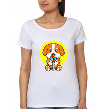 Load image into Gallery viewer, Puppy T-Shirt for Women-White-Ektarfa.online
