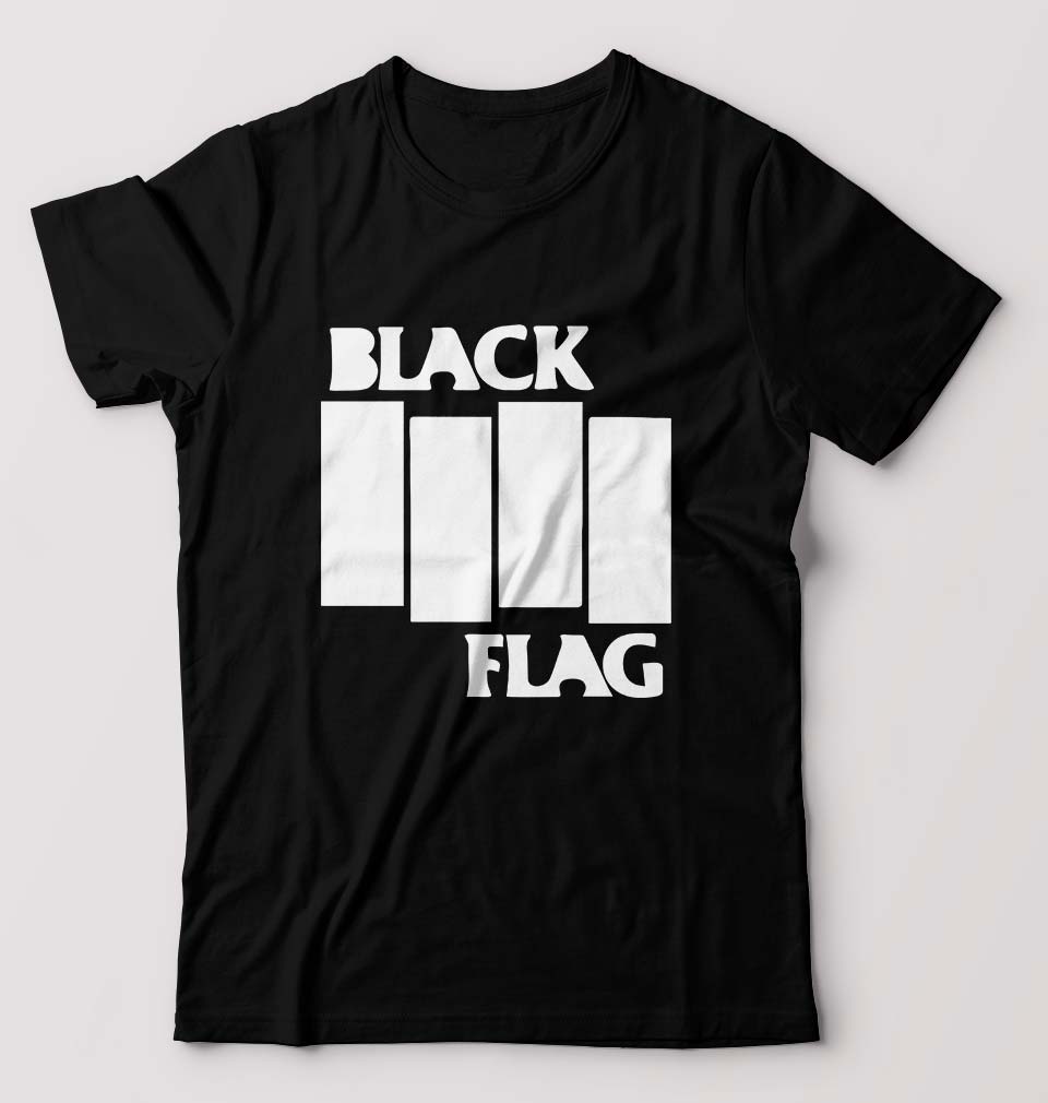 Black Flag T-Shirt for Men-S(38 Inches)-Black-Ektarfa.online