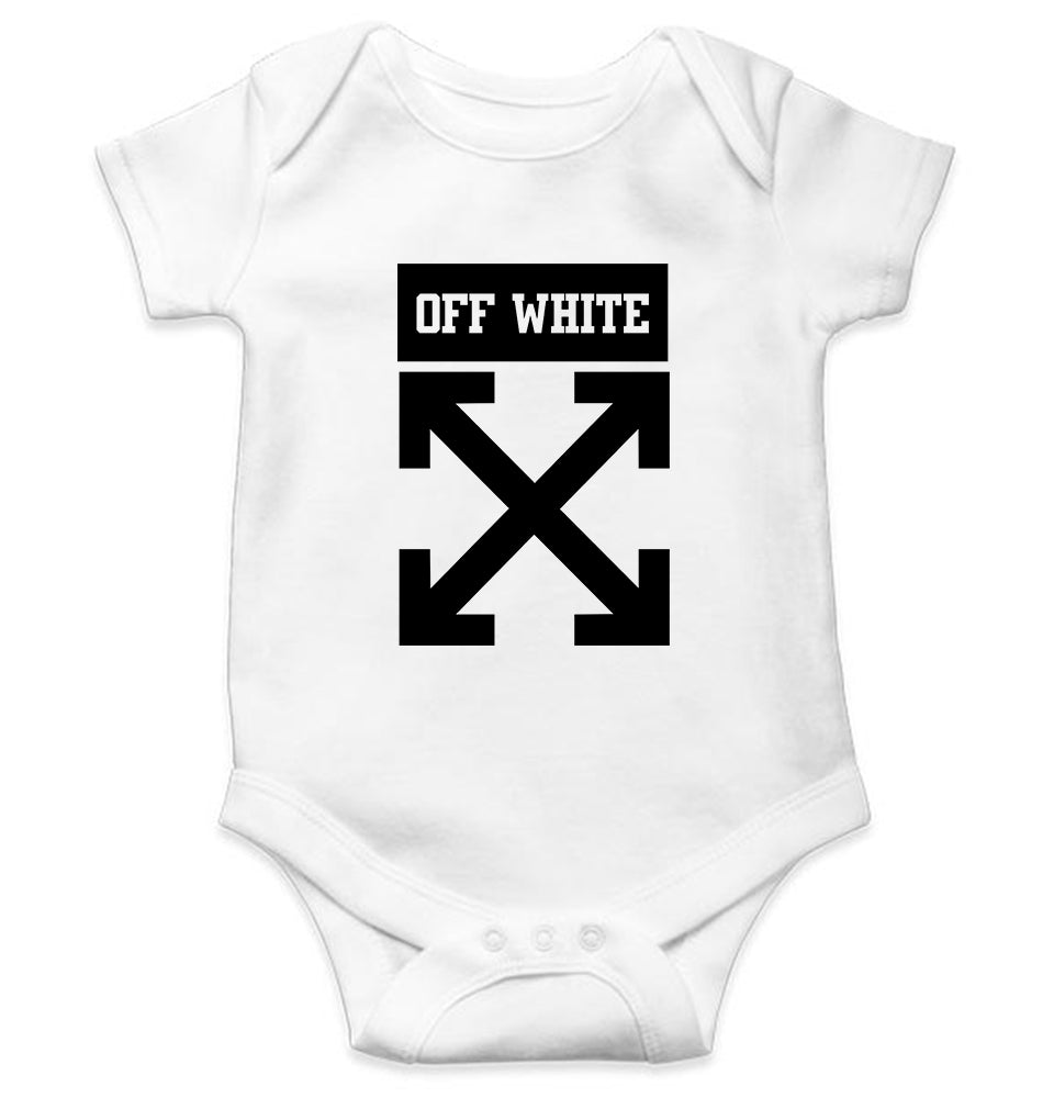 Off White Kids Romper For Baby Boy/Girl-0-5 Months(18 Inches)-White-Ektarfa.online