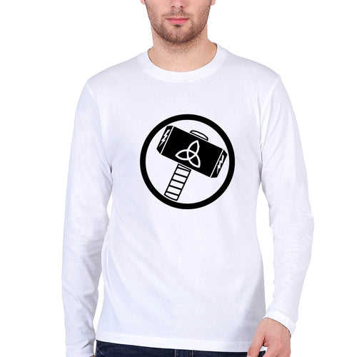 Thor Superhero Full Sleeves T-Shirt for Men-White-Ektarfa.online