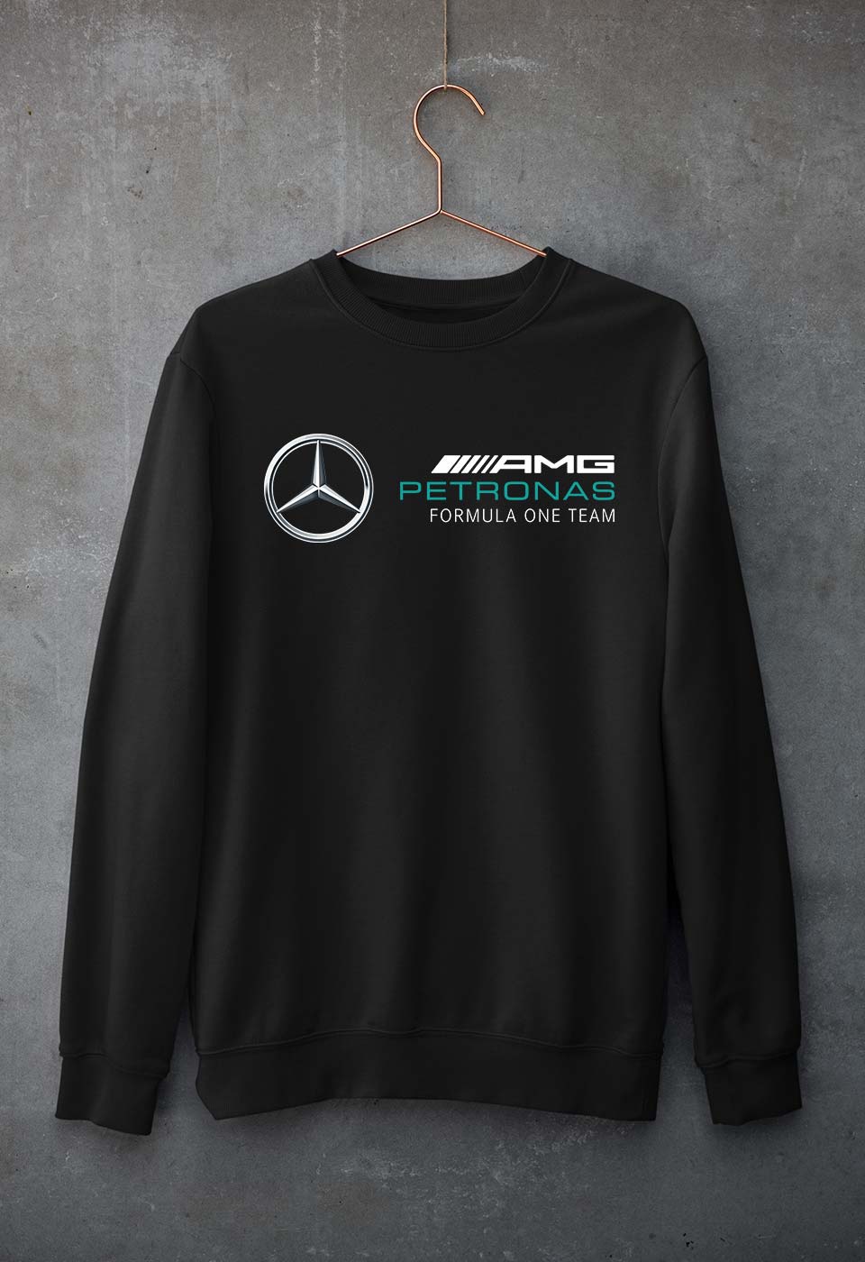 Mercedes AMG Petronas F1 Unisex Sweatshirt for Men/Women-S(40 Inches)-Black-Ektarfa.online