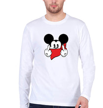 Load image into Gallery viewer, Mickey Mouse Fuck Full Sleeves T-Shirt for Men-White-Ektarfa.online
