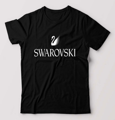 Swarovski T-Shirt for Men-S(38 Inches)-Black-Ektarfa.online