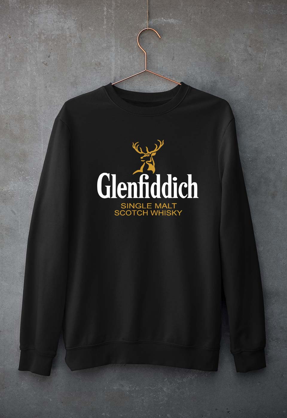 Glenfiddich Unisex Sweatshirt for Men/Women-S(40 Inches/101.6 CM)-Black-Ektarfa.online