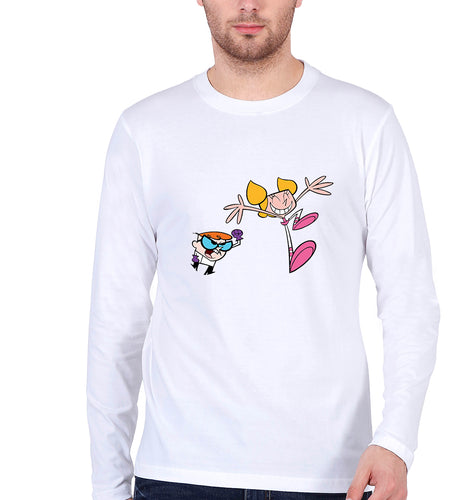 Dexter's Laboratory Full Sleeves T-Shirt for Men-White-Ektarfa.online