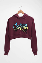 Load image into Gallery viewer, Graffiti Crazy Crop HOODIE FOR WOMEN-Maroon-Ektarfa.online
