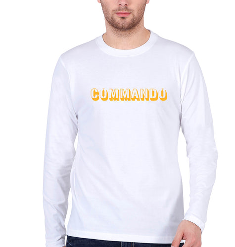 Commando Full Sleeves T-Shirt for Men-White-Ektarfa.online