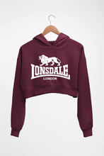 Load image into Gallery viewer, Lonsdale Crop HOODIE FOR WOMEN-Maroon-Ektarfa.online
