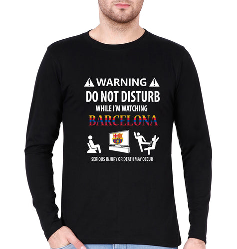 Warning FCB Full Sleeves T-Shirt for Men-Black-Ektarfa.online