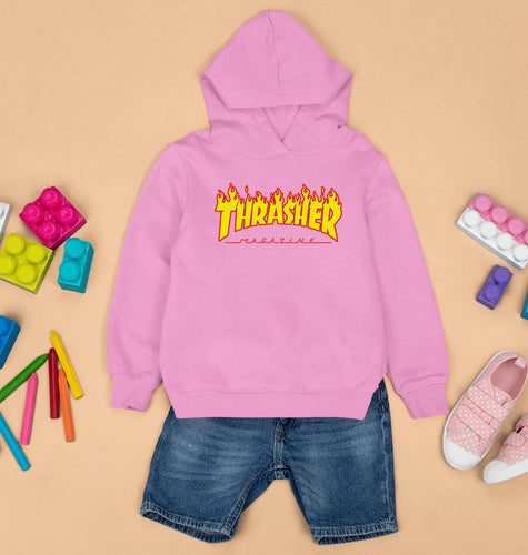 Thrasher Kids Hoodie for Boy/Girl-1-2 Years(24 Inches)-Light Baby Pink-Ektarfa.online