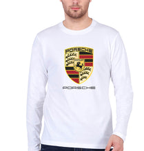 Load image into Gallery viewer, Porsche Logo Full Sleeves T-Shirt for Men-White-Ektarfa.online
