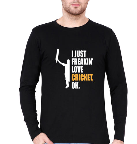 Love Cricket Full Sleeves T-Shirt for Men-Black-Ektarfa.online