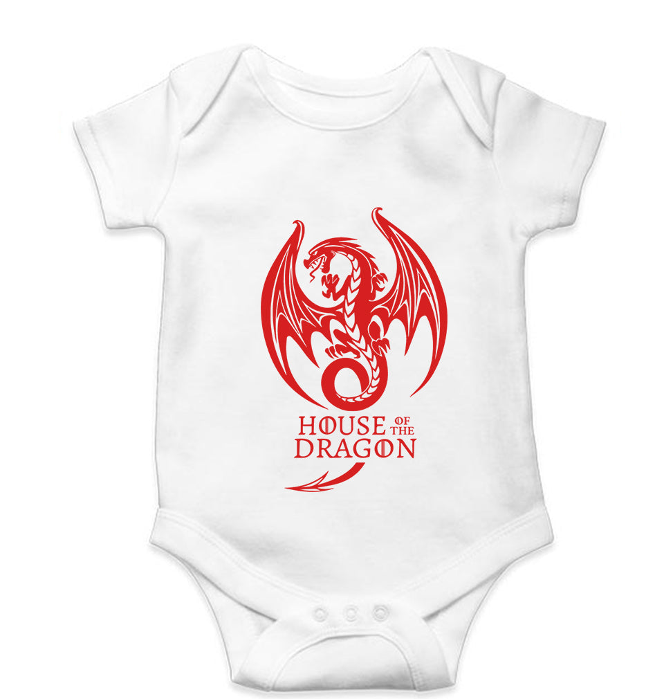 House of the Dragon (GOT) Kids Romper For Baby Boy/Girl-0-5 Months(18 Inches)-White-Ektarfa.online