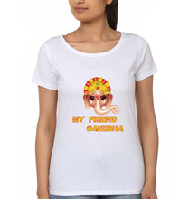 Load image into Gallery viewer, Ganpati JI(Ganesh) T-Shirt for Women-White-Ektarfa.online
