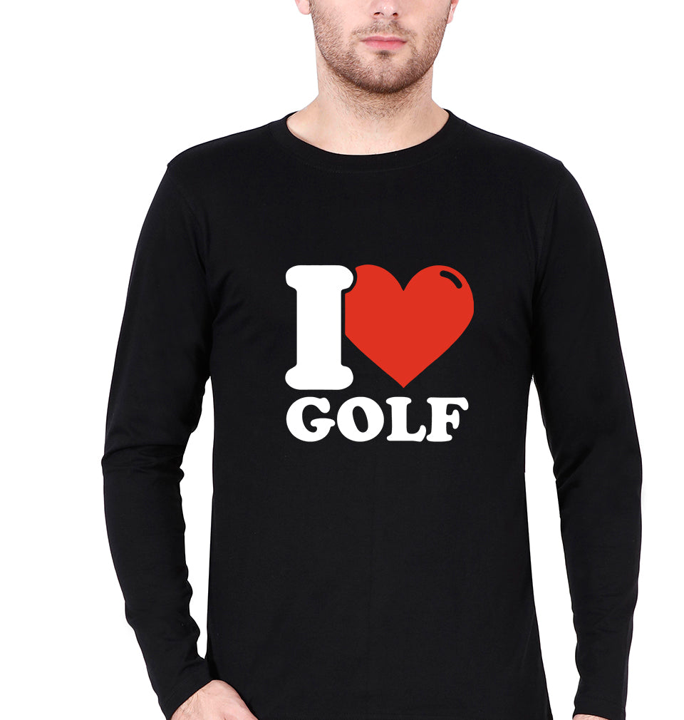 I Love Golf T Full Sleeves T-Shirt for Men-Black-Ektarfa.online