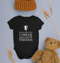 Load image into Gallery viewer, GOT Game of Thrones I Drink And Know Things Kids Romper For Baby Boy/Girl-0-5 Months(18 Inches)-Black-Ektarfa.online
