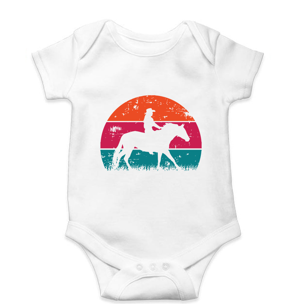 Horse Riding Kids Romper For Baby Boy/Girl-0-5 Months(18 Inches)-White-Ektarfa.online