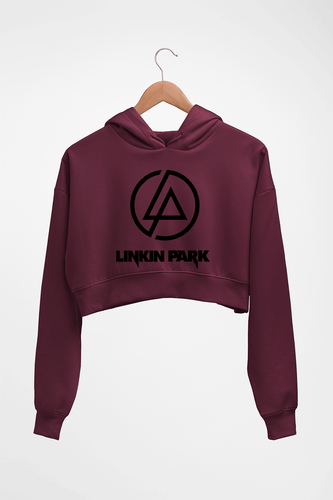 Linkin Park Crop HOODIE FOR WOMEN-Maroon-Ektarfa.online