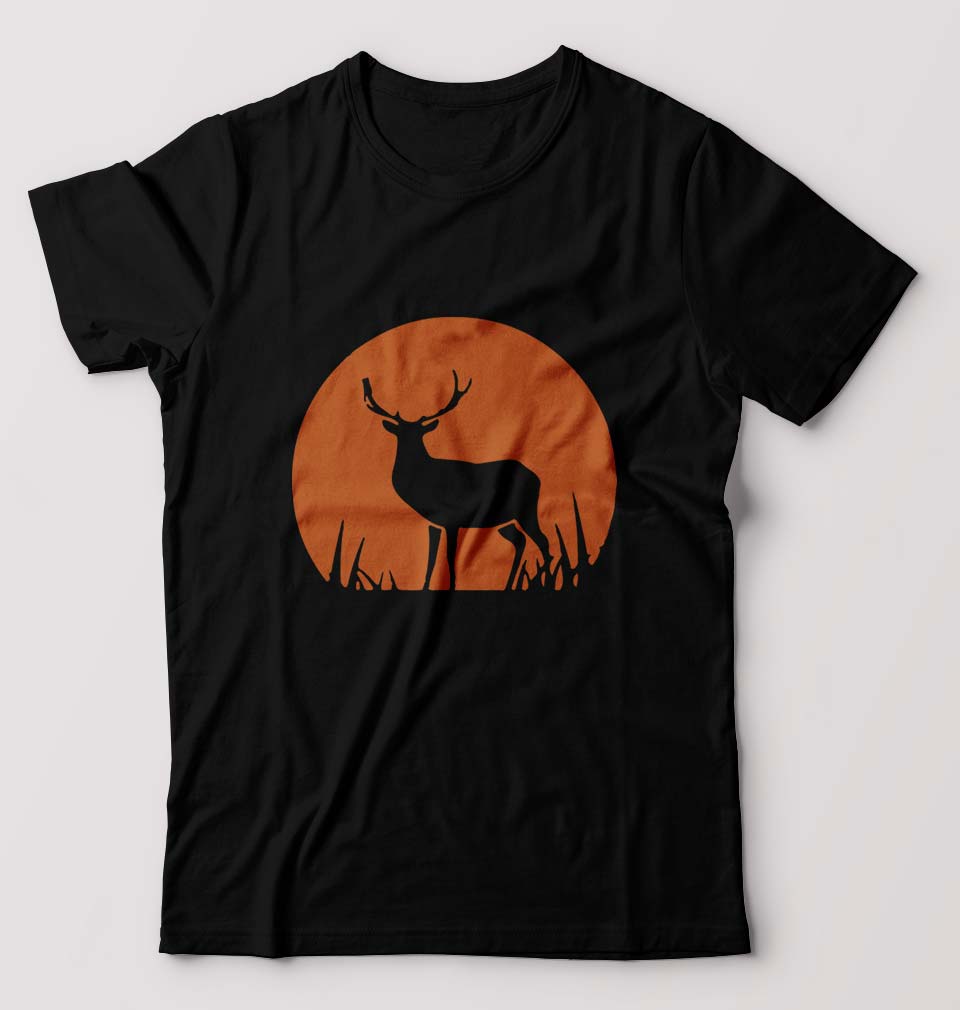 Deer T-Shirt for Men-Black-Ektarfa.online