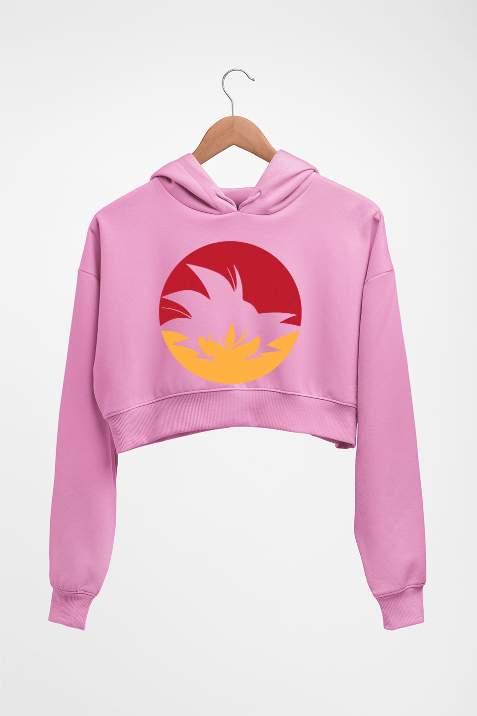 Dragon Ball Z Crop HOODIE FOR WOMEN-Light Baby Pink-Ektarfa.online