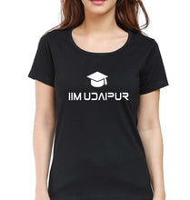 Load image into Gallery viewer, IIM Udaipur T-Shirt for Women-XS(32 Inches)-Black-Ektarfa.online
