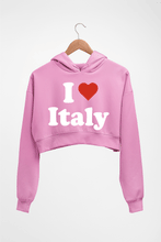Load image into Gallery viewer, I Love Italy Crop HOODIE FOR WOMEN-Light Baby Pink-Ektarfa.online
