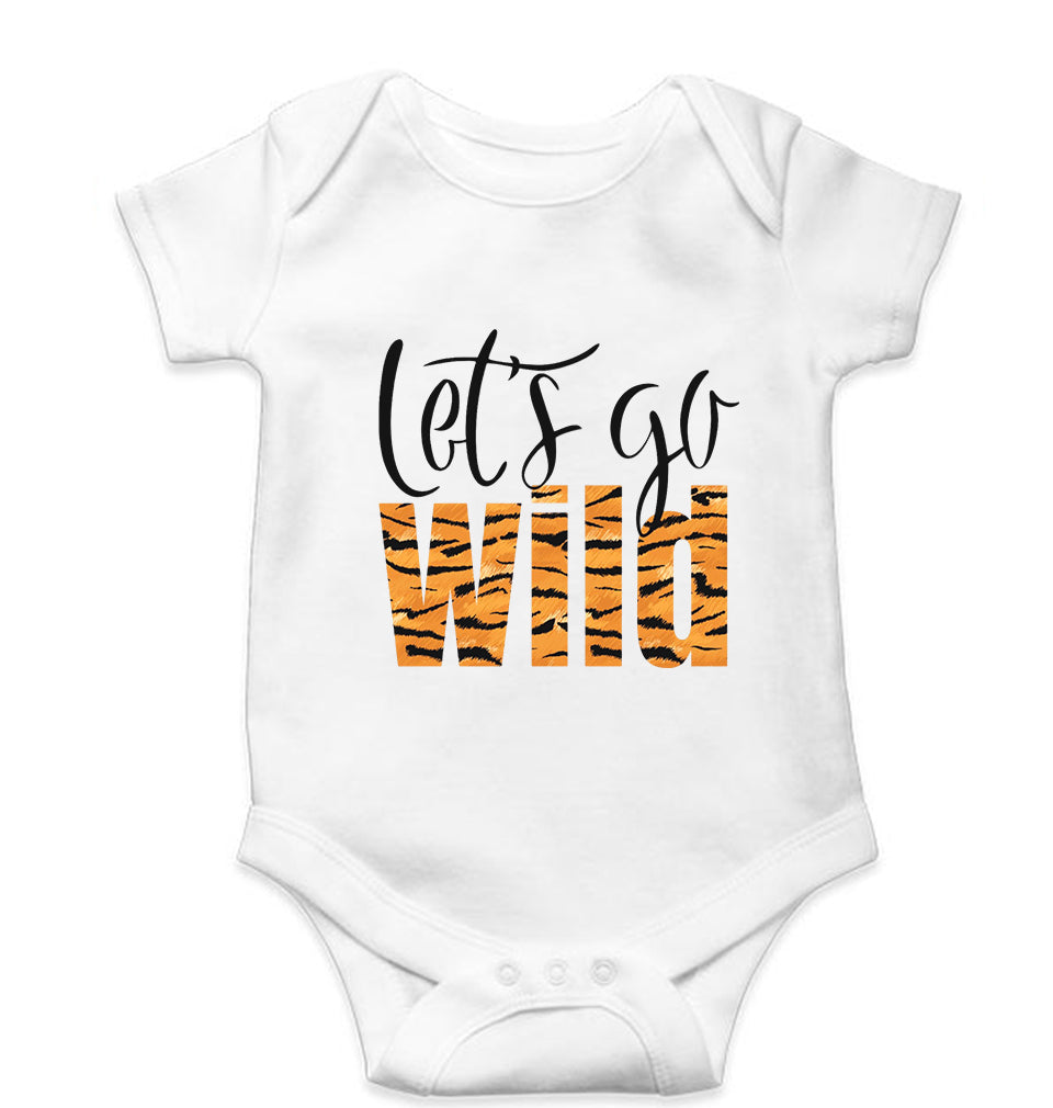 Lets Go Wild Kids Romper For Baby Boy/Girl-White-Ektarfa.online