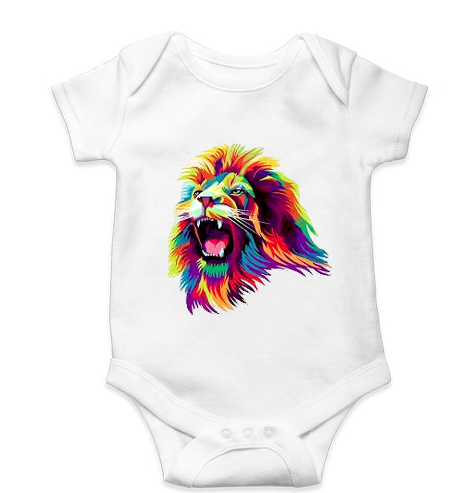 Lion Kids Romper For Baby Boy/Girl-White-Ektarfa.online