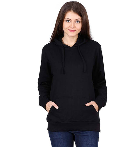 Plain Black Hoodie Sweatshirt for Women-ektarfa.com