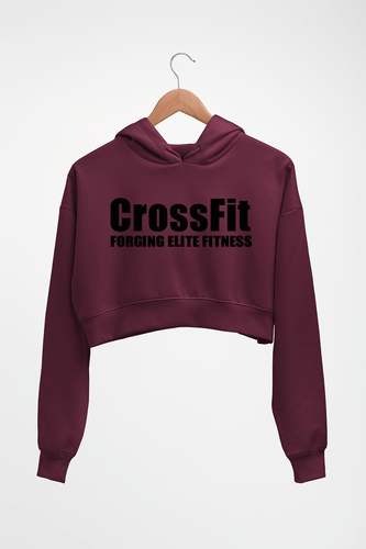 CrossFit Crop HOODIE FOR WOMEN-Maroon-Ektarfa.online
