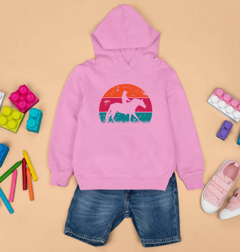 Horse Riding Kids Hoodie for Boy/Girl-Light Baby Pink-Ektarfa.online