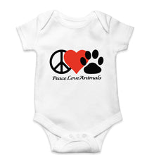 Load image into Gallery viewer, Peace Love Animals Kids Romper For Baby Boy/Girl-White-Ektarfa.online
