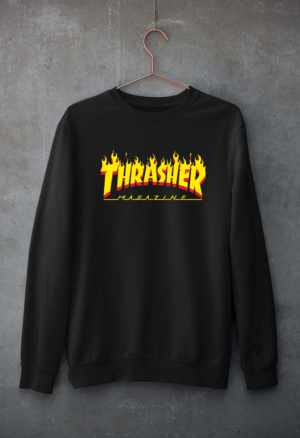 Thrasher Magzine Unisex Sweatshirt for Men/Women-Black-Ektarfa.online