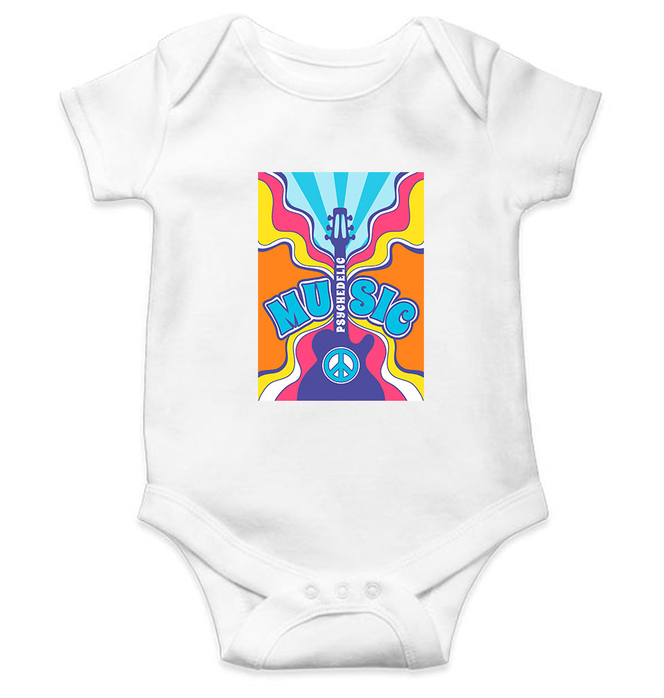 Psychedelic Kids Romper Kids Romper For Baby Boy/Girl-0-5 Months(18 Inches)-White-Ektarfa.online