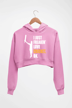 Load image into Gallery viewer, Love Cricket Crop HOODIE FOR WOMEN-Light Baby Pink-Ektarfa.online
