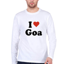 Load image into Gallery viewer, I Love Goa Full Sleeves T-Shirt for Men-White-Ektarfa.online
